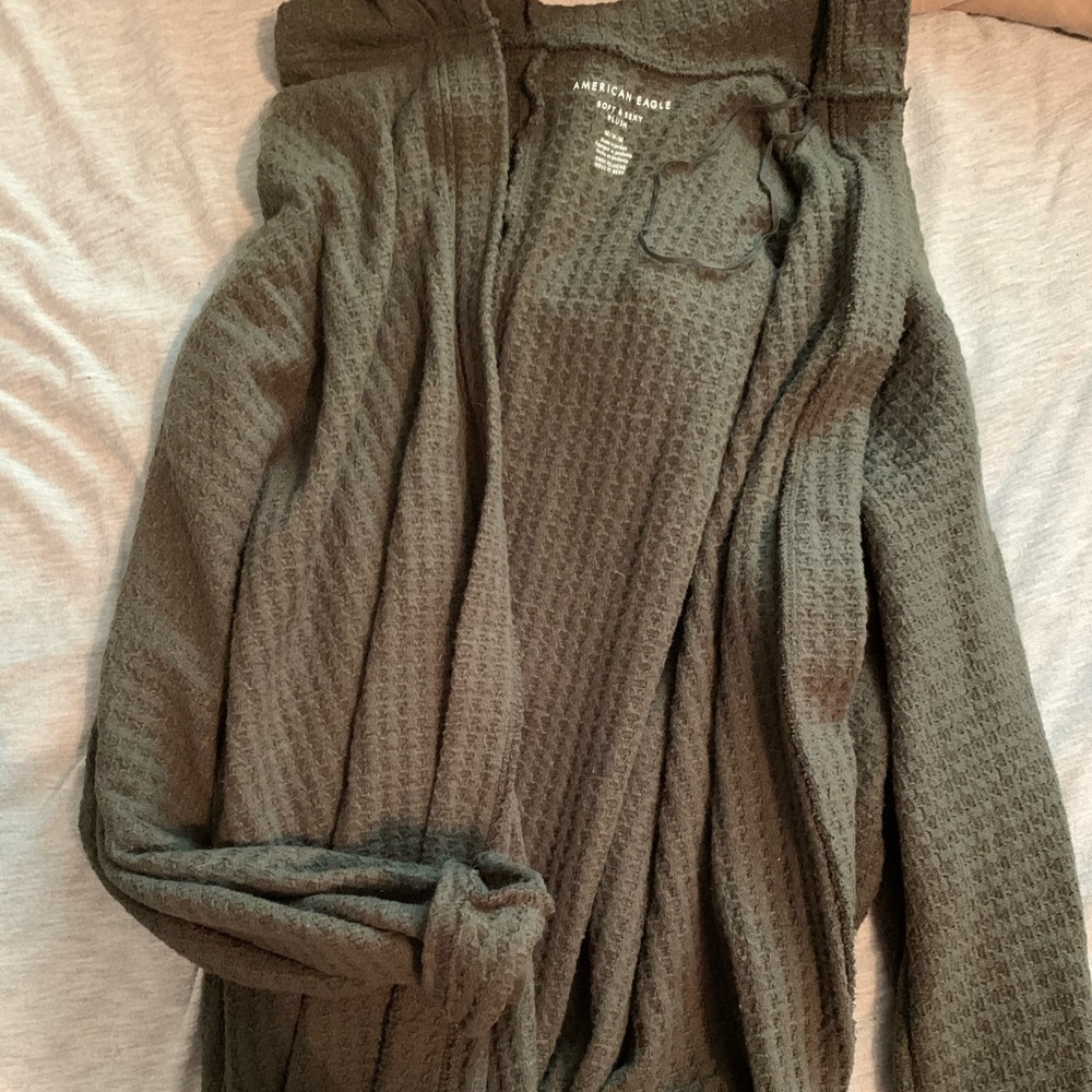 Green soft cardigan